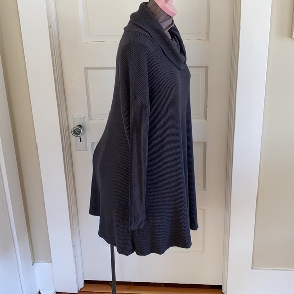 Bp Soft Grey Long Sleeve Ribbed Cowl Neck Swing Dress small - Picture 2 of 5